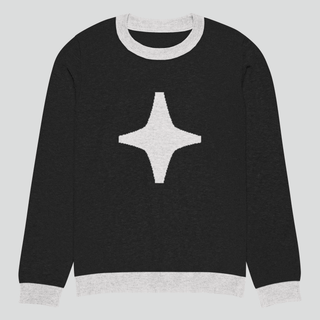 Star Knitted Crew Neck Sweater - MAISON ANTONIUS - Tops - MAISON ANTONIUS