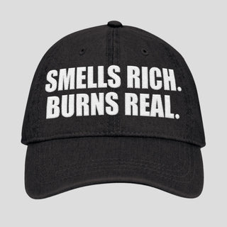 Smells Rich. Burns Real.™ Embroidered Denim Hat