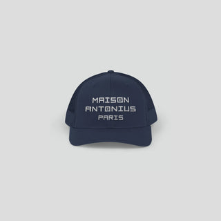 Cotton Trucker Hat with Oversized Embroidery - MAISON ANTONIUS