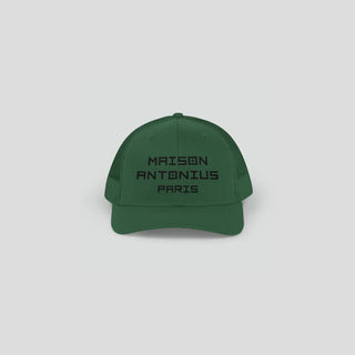 Cotton Trucker Hat with Oversized Embroidery - MAISON ANTONIUS
