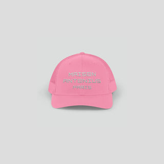 Cotton Trucker Hat with Oversized Embroidery - MAISON ANTONIUS